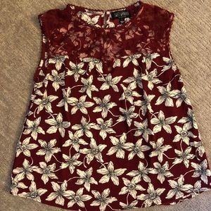 Burgundy floral top